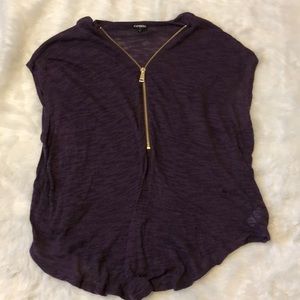Express purple zipper shirt